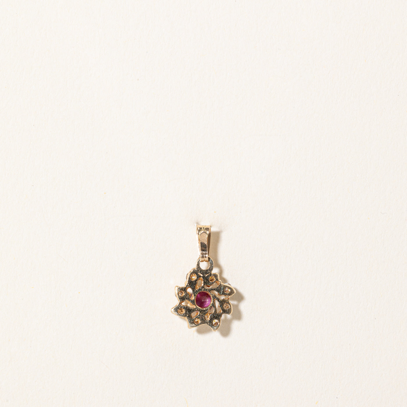 Ruby & Diamond Halo Pendant | 0.16ct, 0.16ctw |