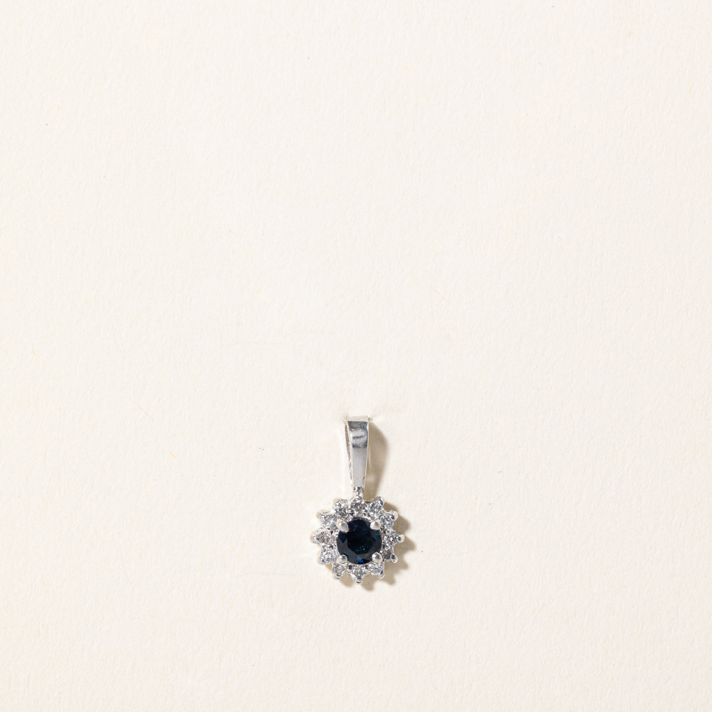 Sapphire & Diamond Halo Pendant | 0.25ct, 0.12ctw |