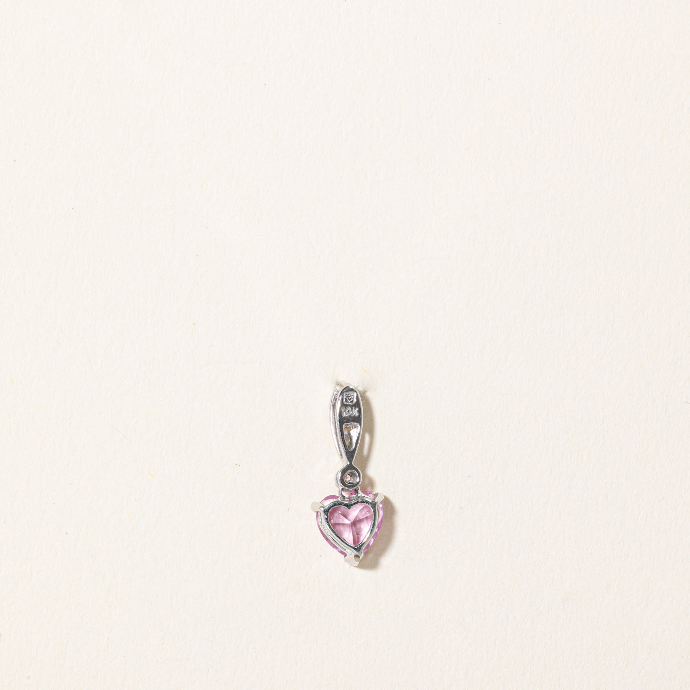 Synthetic Pink Sapphire & Natural Diamond Heart Pendant | 1.00ct, 0.005ct |