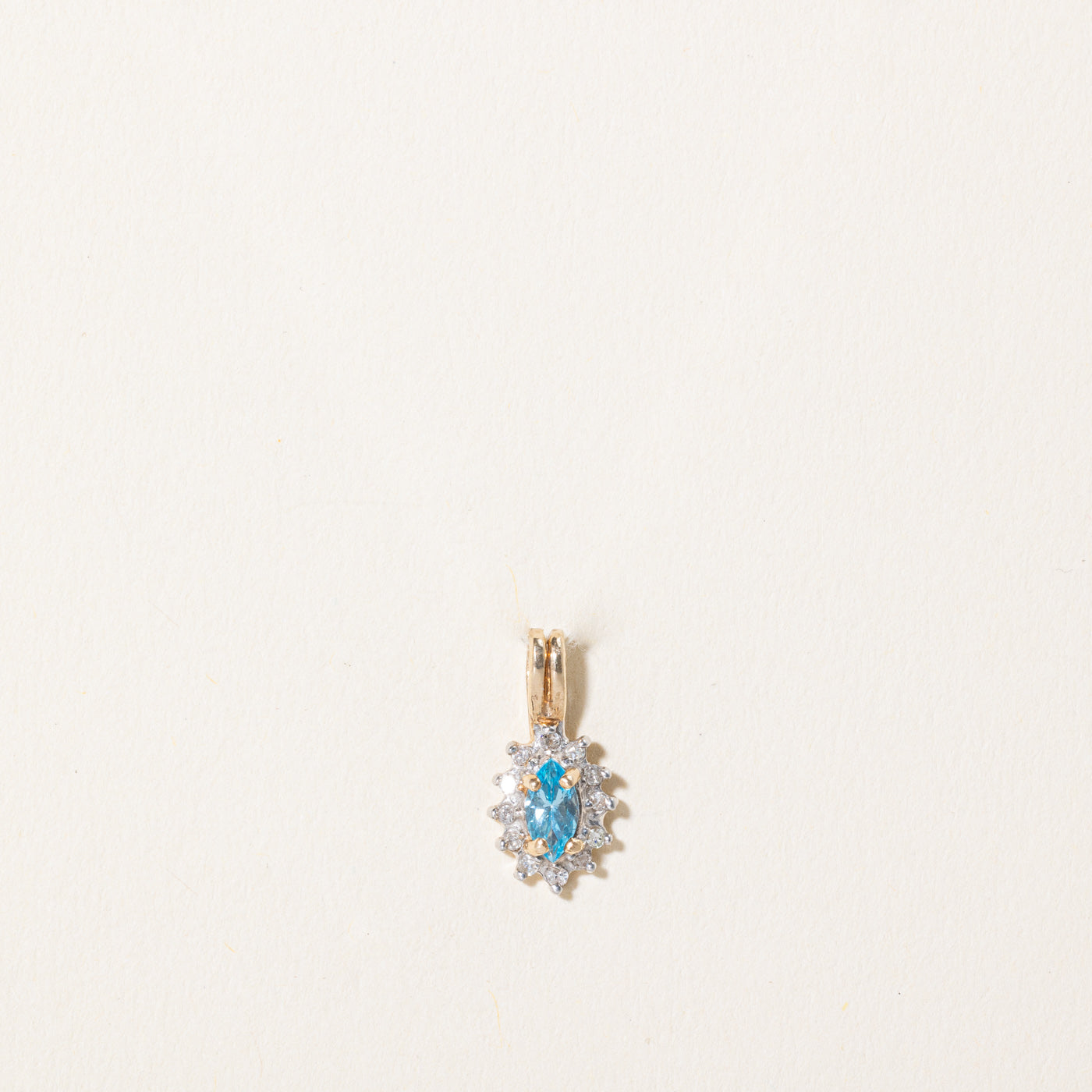 Blue Topaz & Diamond Pendant | 0.20ct, 0.09ctw |