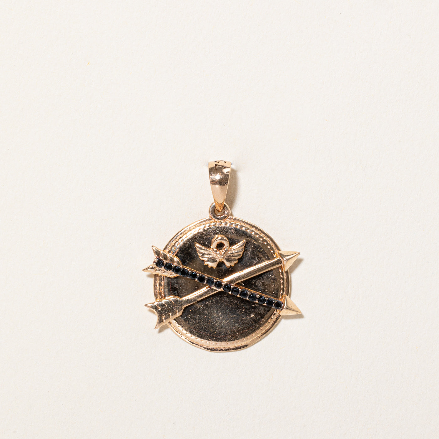 Black Onyx Wings & Arrow Pendant | 0.08ctw |