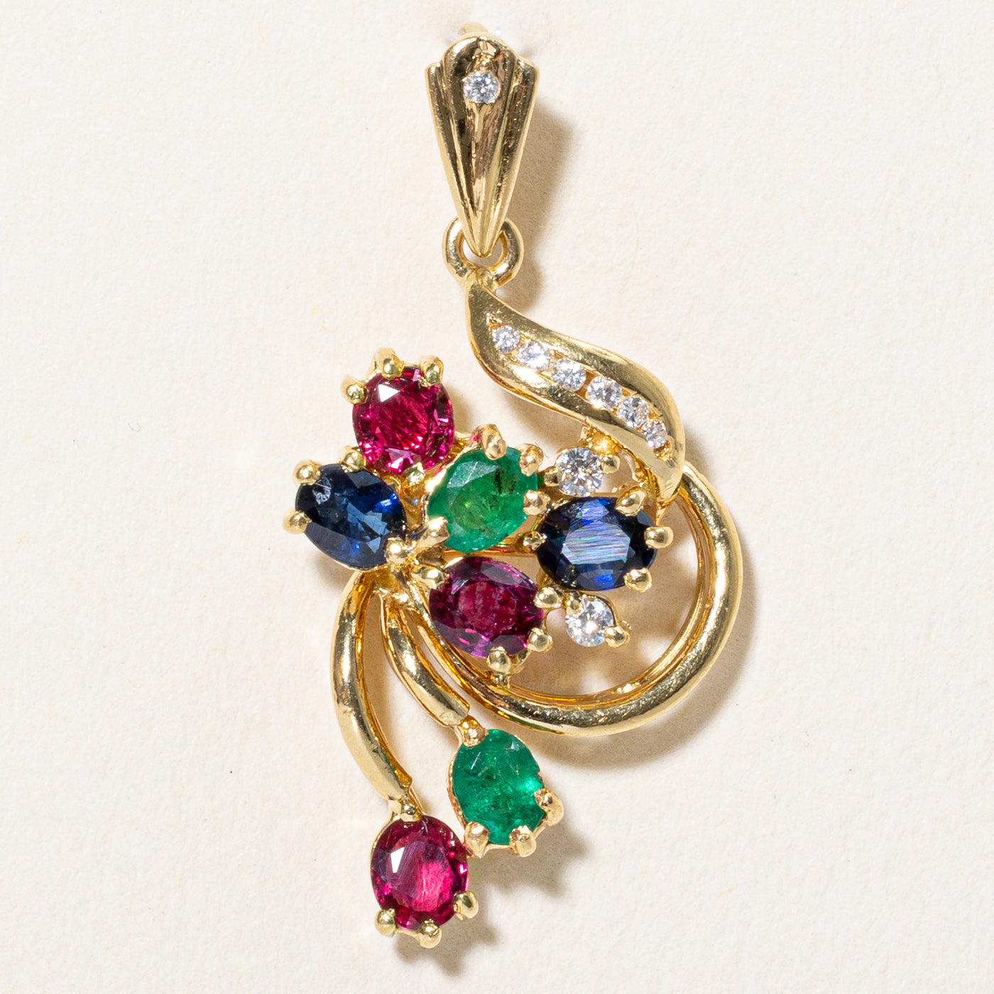 Ornate Multi Gemstones Pendant | 1.24ctw |