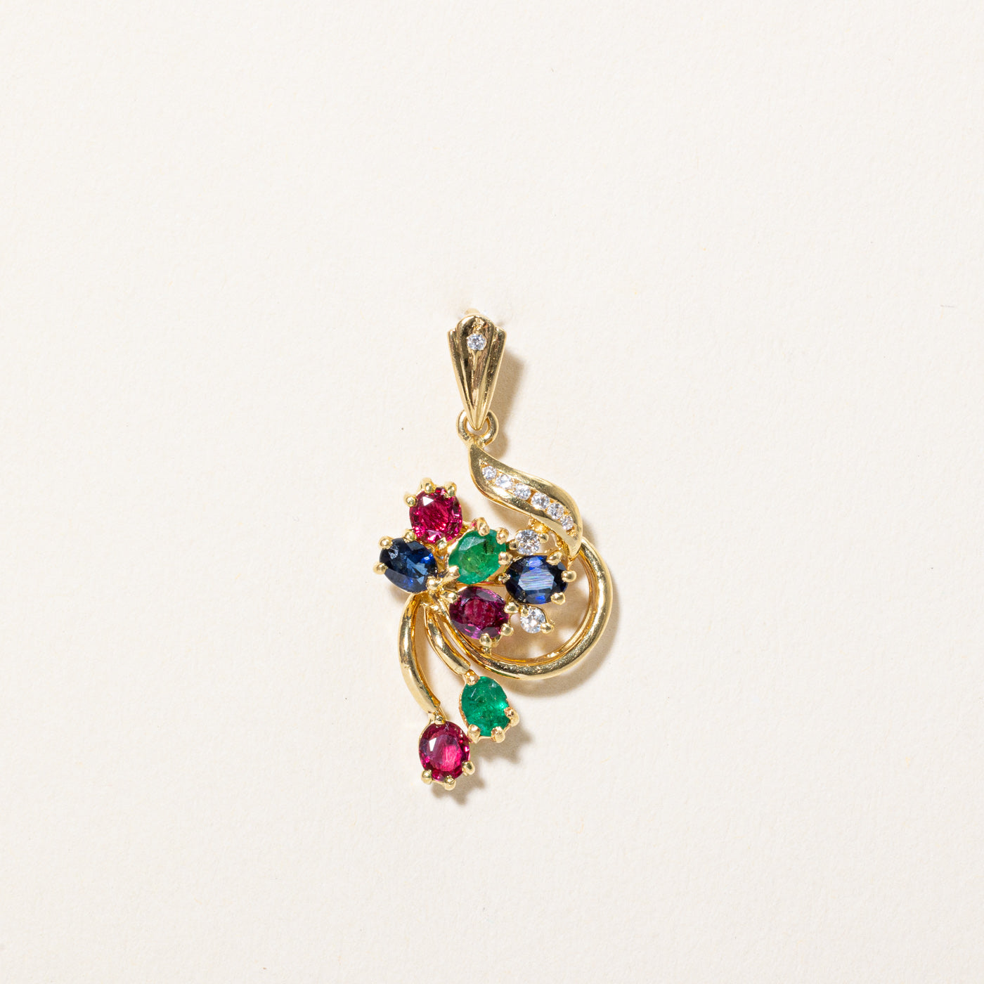 Ornate Multi Gemstones Pendant | 1.24ctw |