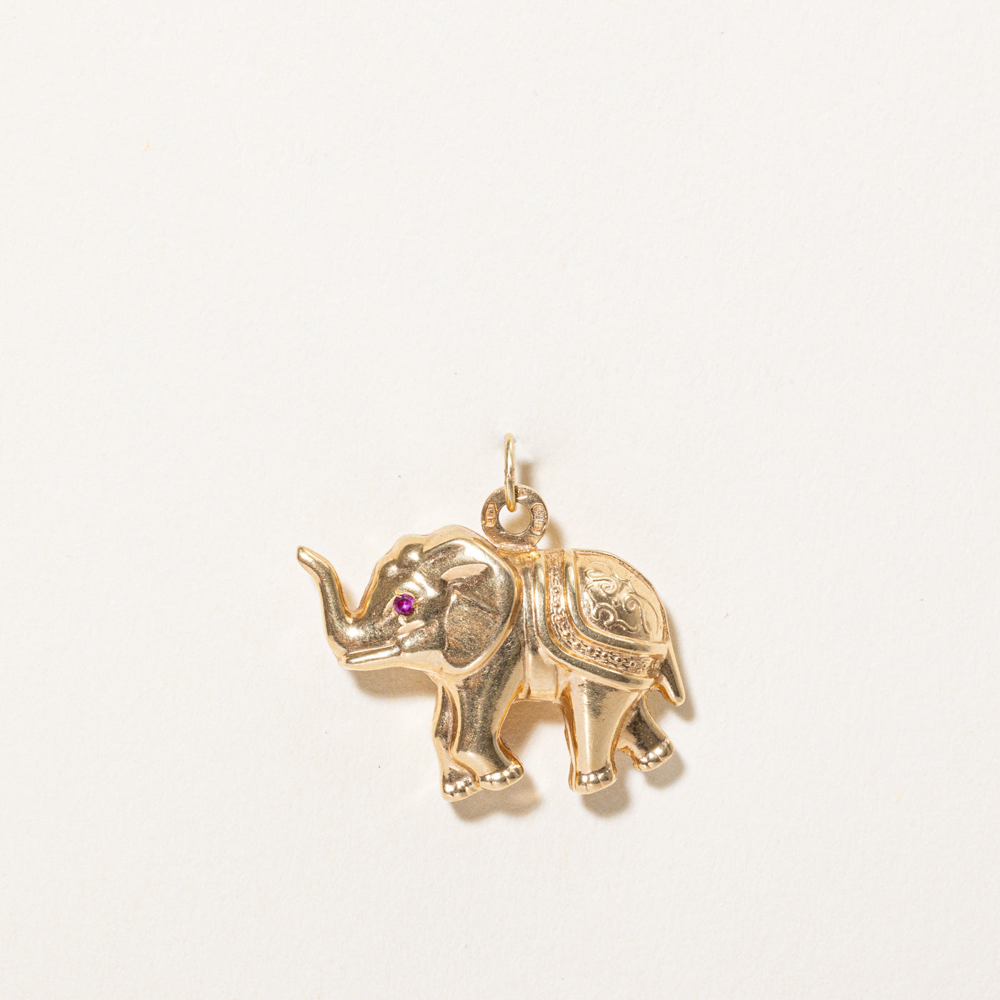Synthetic Ruby Elephant Pendant | 0.02ctw |