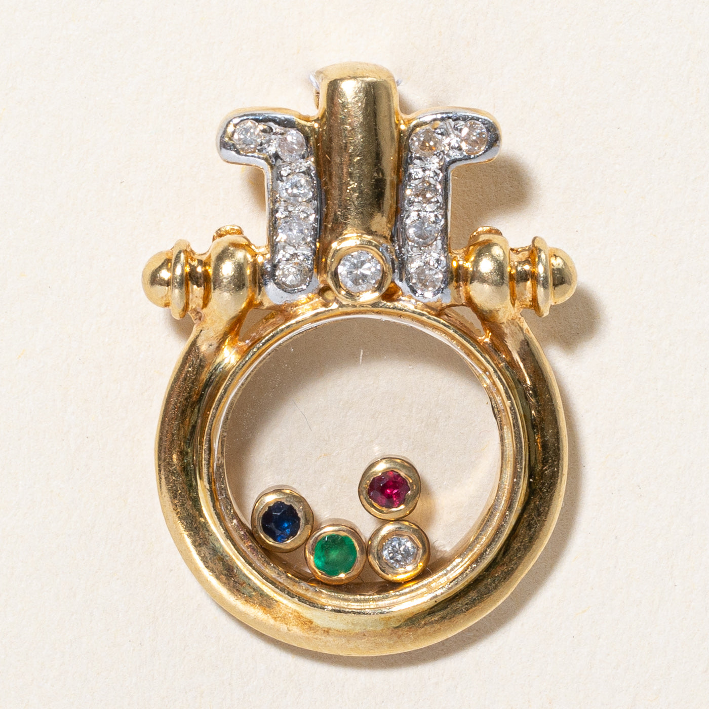 Multi Gemstones Floating Stone Pendant | 0.24ctw |