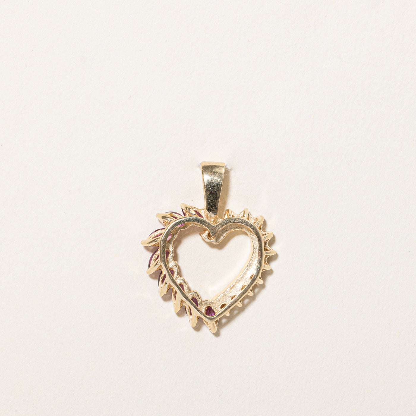 Ruby & Diamond Heart Pendant | 1.00ctw, 0.36ctw |