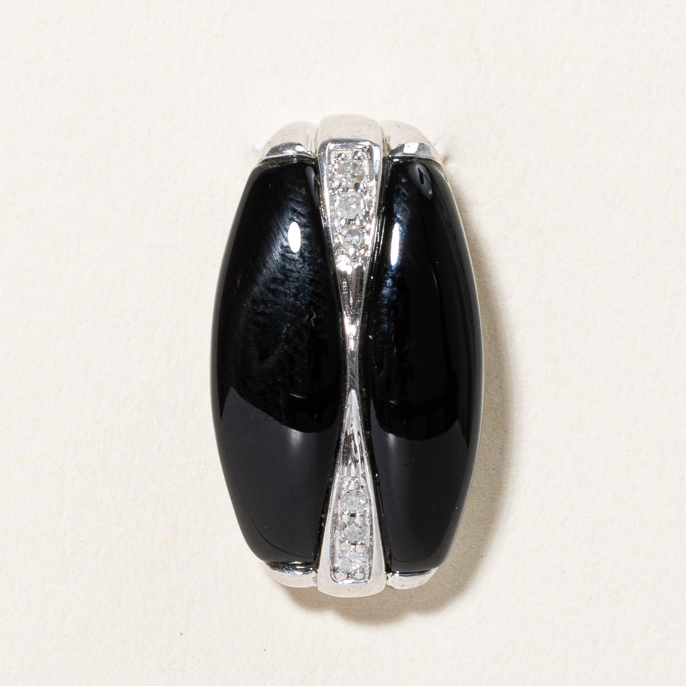 Black Onyx & Diamond Pendant | 6.00ctw, 0.05ctw |
