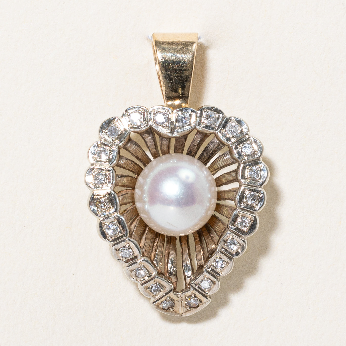 Pearl & Diamond Heart Pendant | 0.15ctw |