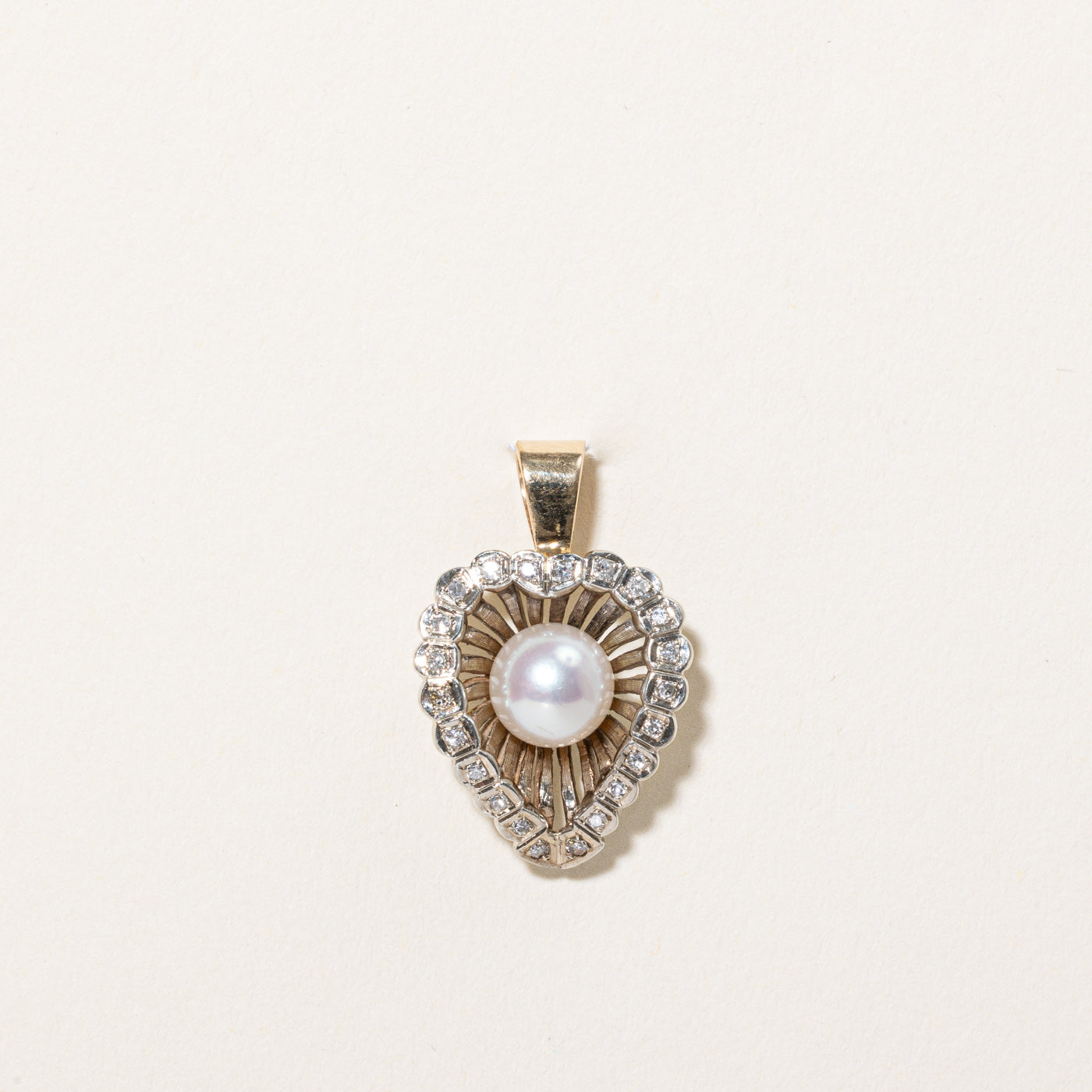 Pearl & Diamond Heart Pendant | 0.15ctw |