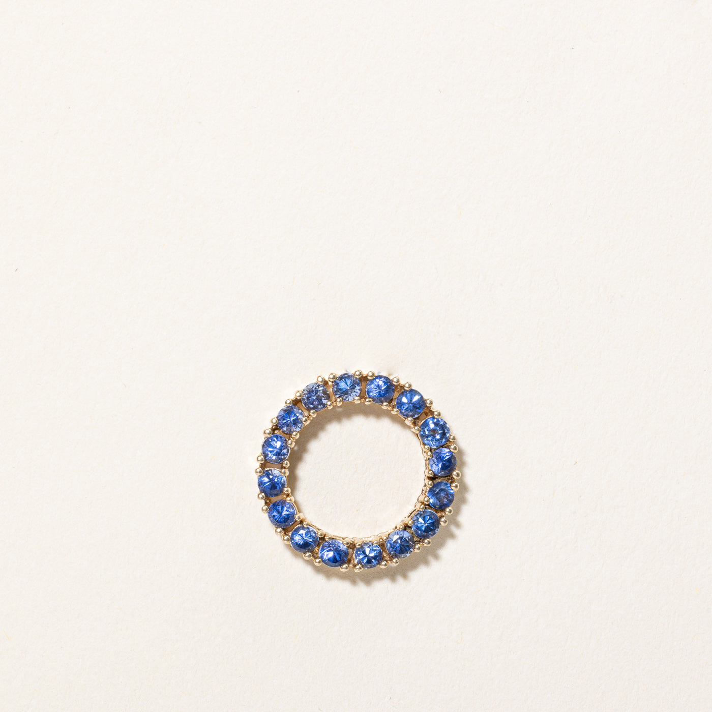 Synthetic Sapphire Circle Pendant | 1.44ctw |