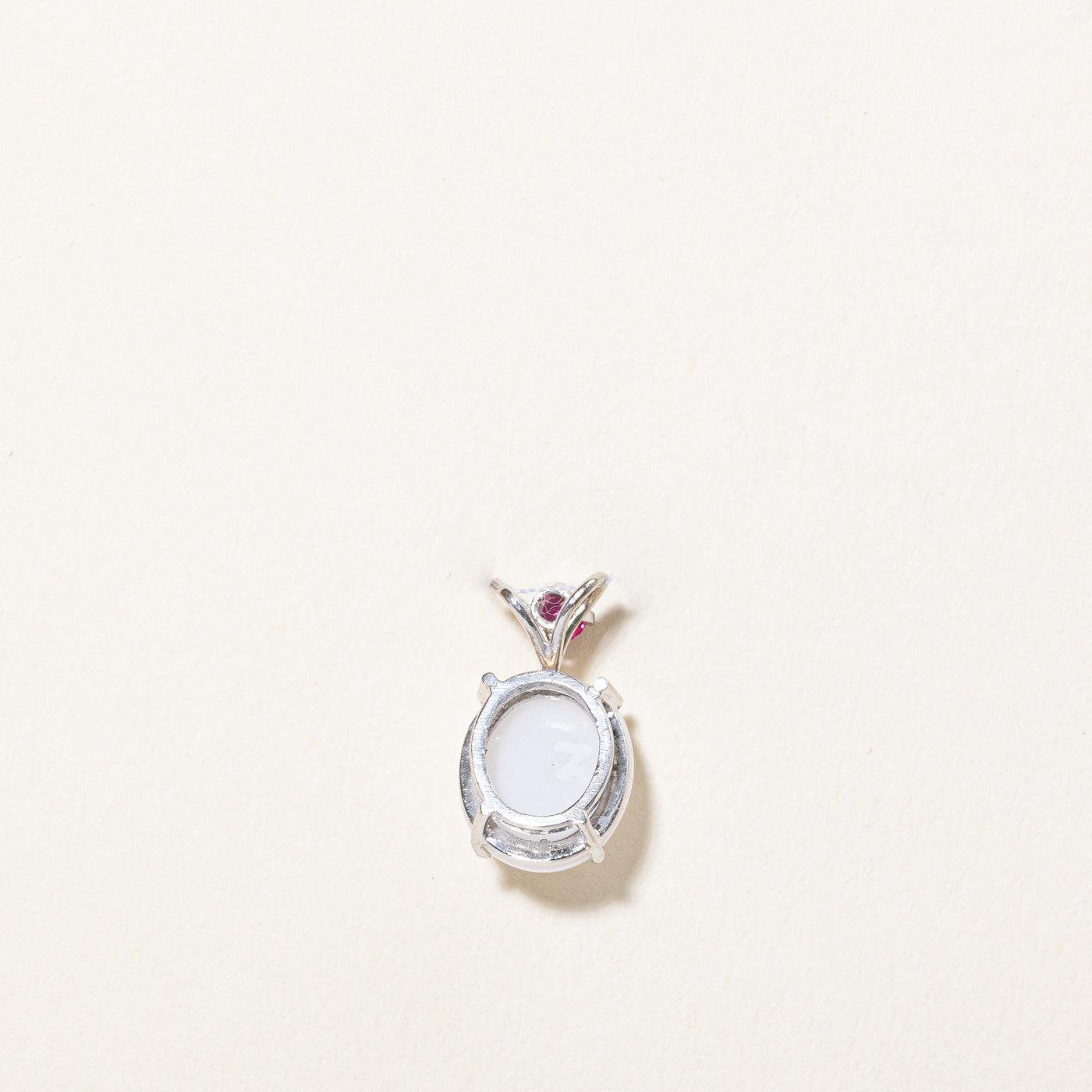 Synthetic White Star Sapphire & Natural Ruby Pendant | 7.00ct, 0.08ct |