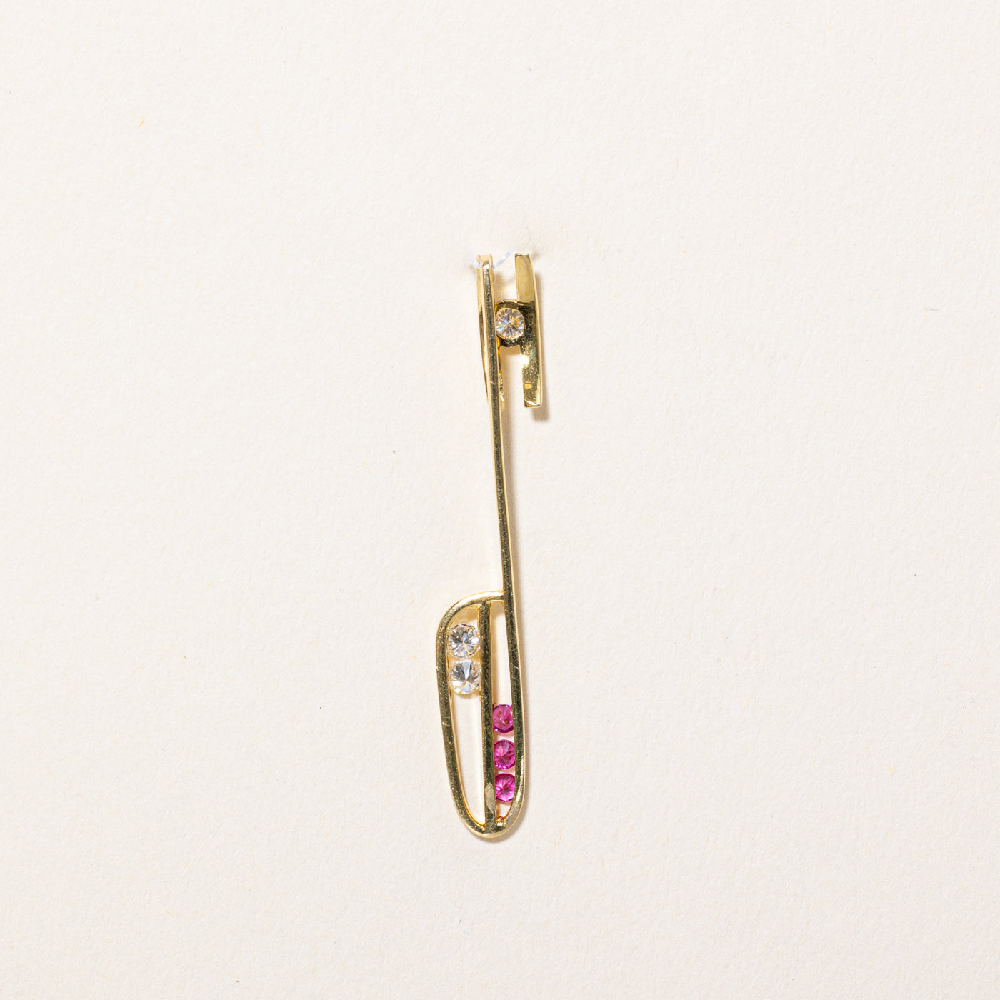 Diamond & Synthetic Ruby Drop Pendant | 0.11ctw, 0.09ctw |