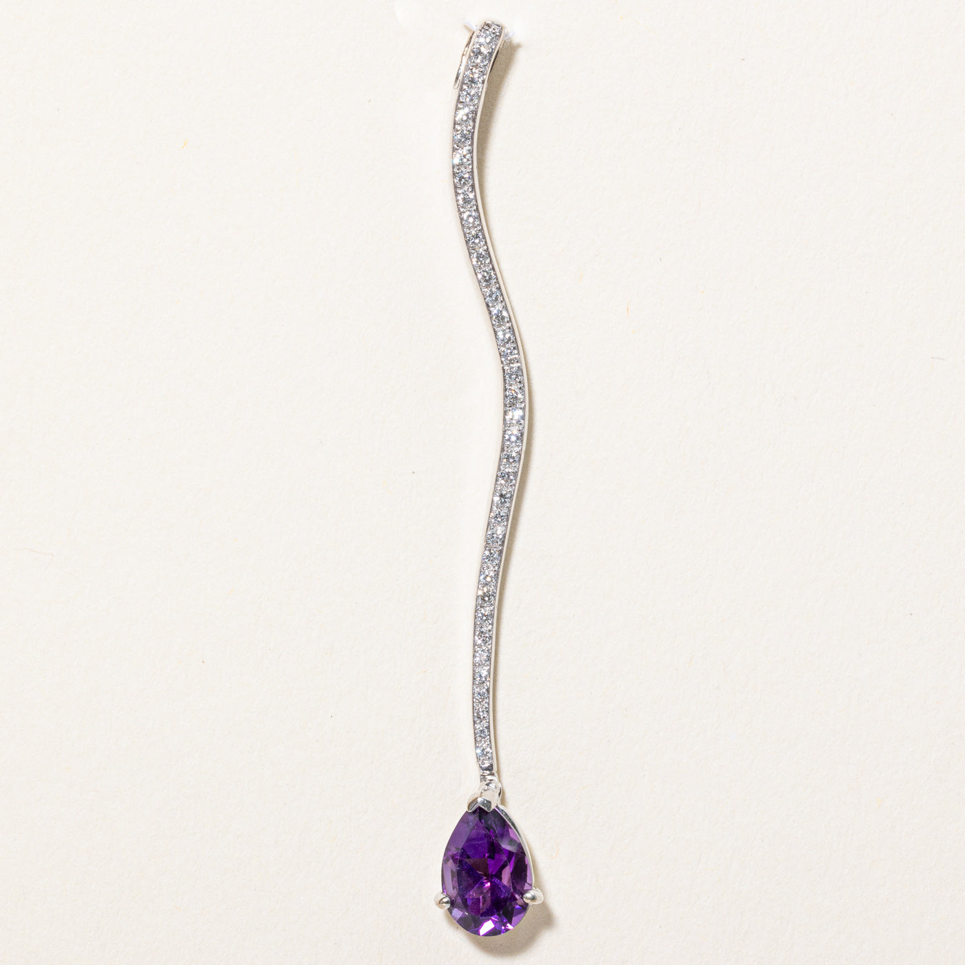 Amethyst & Diamond Drop Pendant | 1.10ct, 0.18ctw |