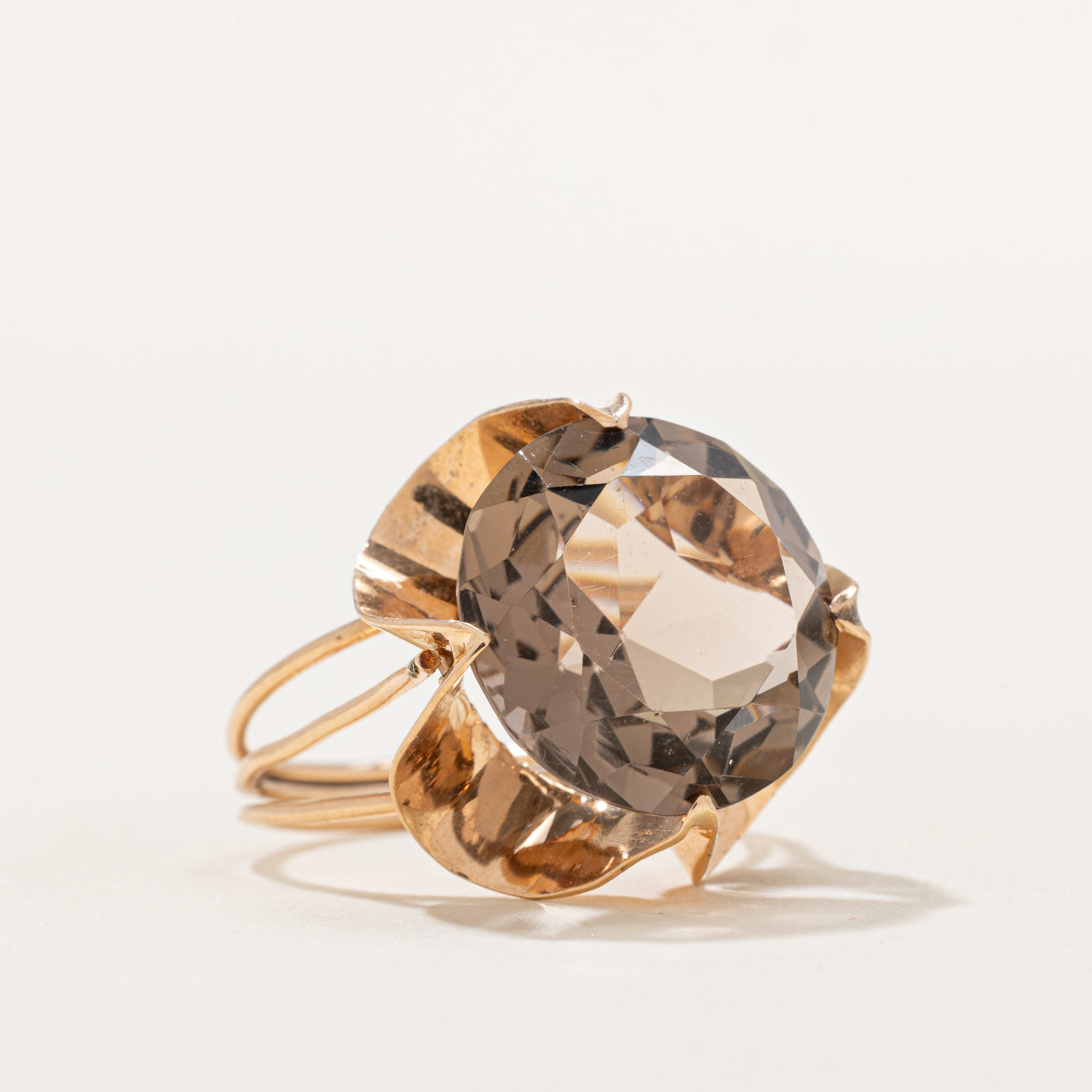 Smoky Quartz Cocktail Ring | 7.15ct | SZ 6.25 |