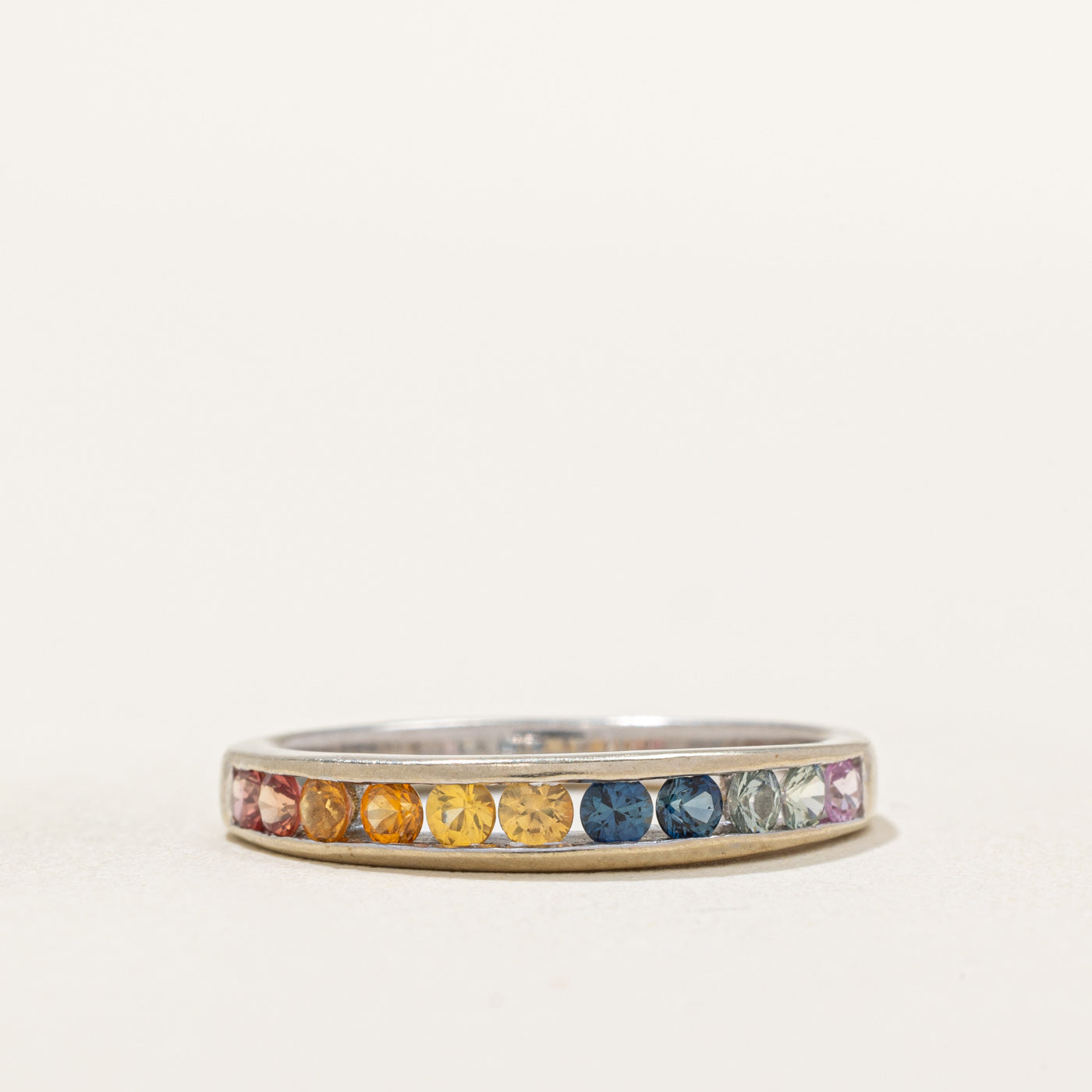 Rainbow Sapphire Semi Eternity Band | 0.50ctw | SZ 7 |