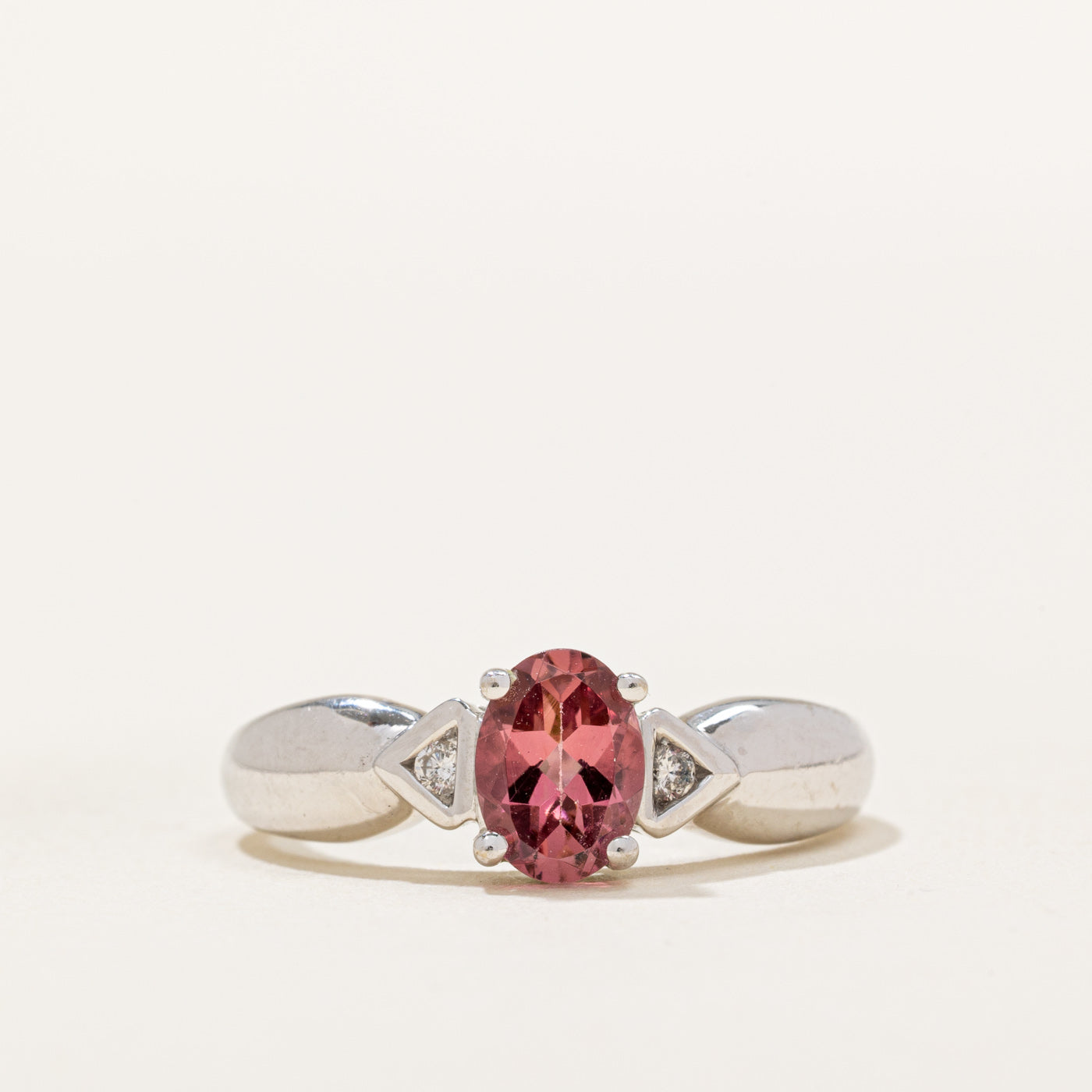 Pink Tourmaline & Diamond RIng | 0.75ct, 0.04ctw | SZ 6.5 |
