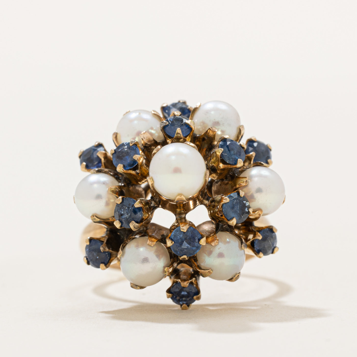 Sapphire & Pearl Cocktail Ring | 1.00ctw | SZ 5.75 |