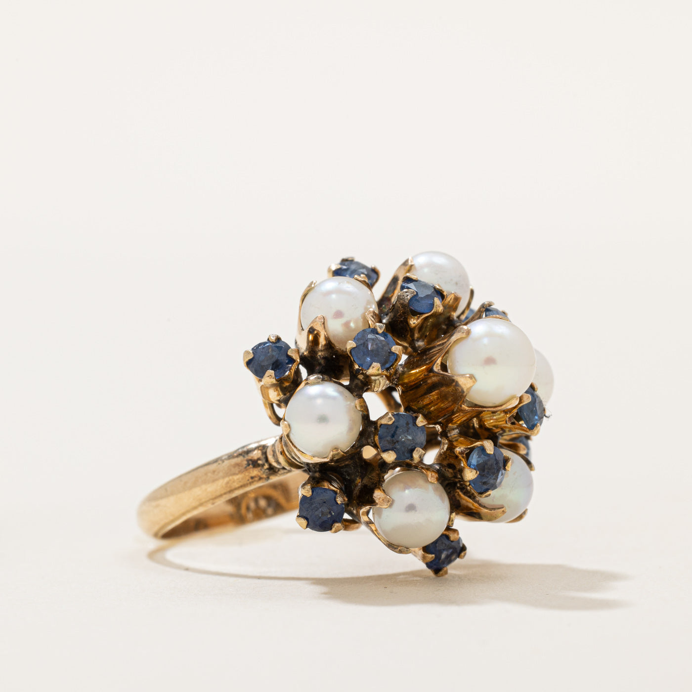 Sapphire & Pearl Cocktail Ring | 1.00ctw | SZ 5.75 |