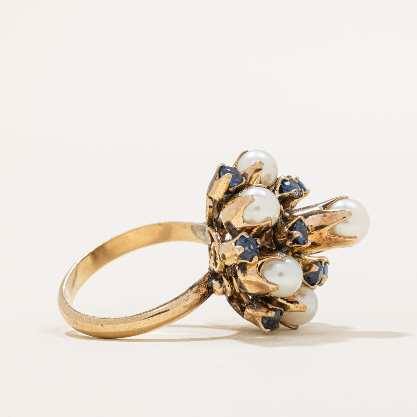 Sapphire & Pearl Cocktail Ring | 1.00ctw | SZ 5.75 |