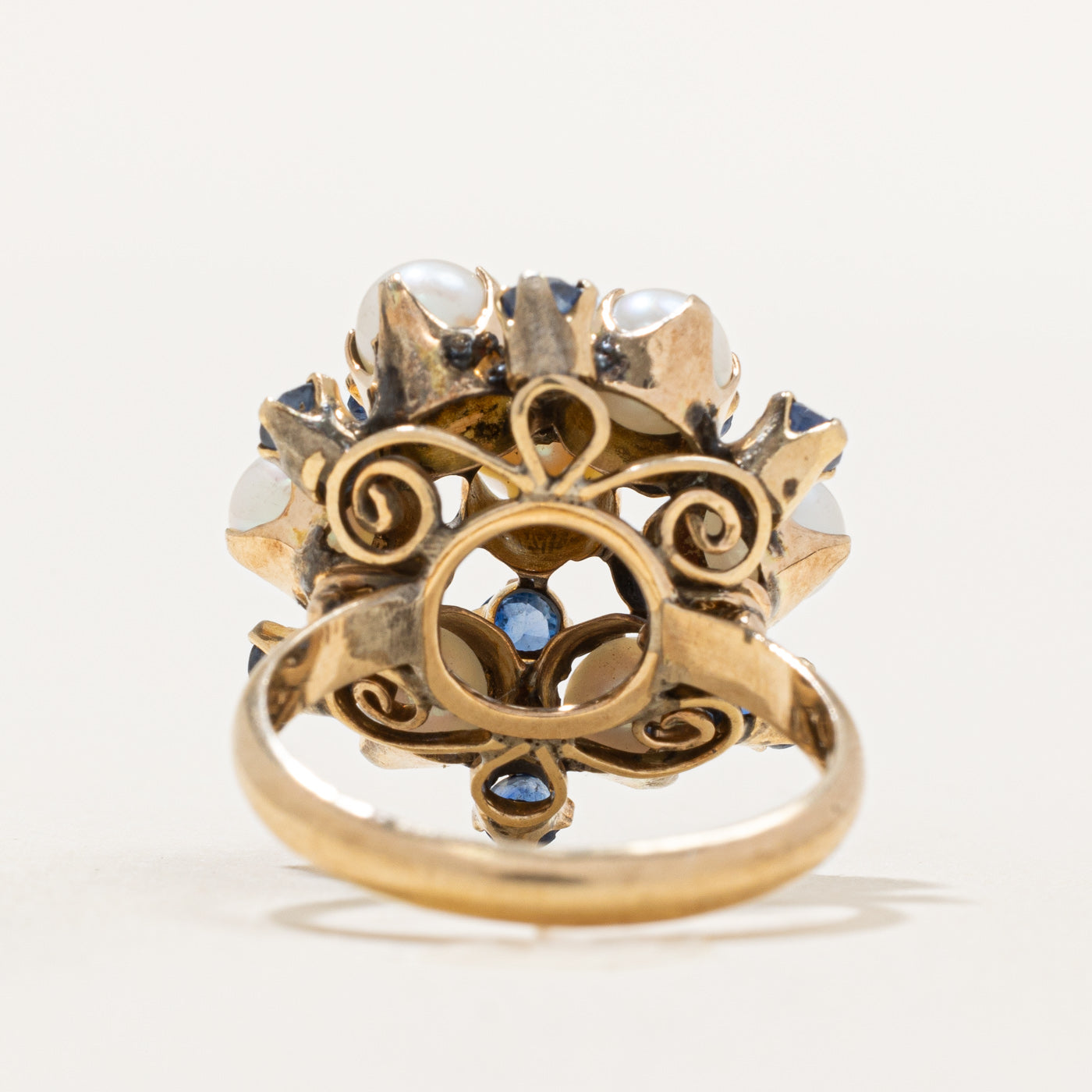 Sapphire & Pearl Cocktail Ring | 1.00ctw | SZ 5.75 |