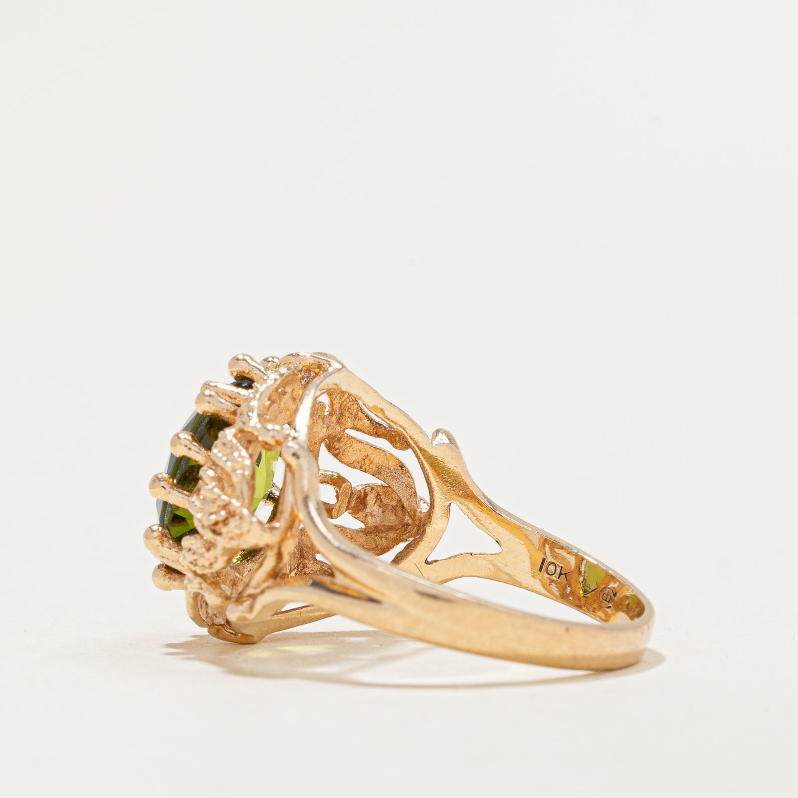 Bague cocktail vintage canadienne en spinelle synthétique | 6,45 ct | Taille 8,75 |