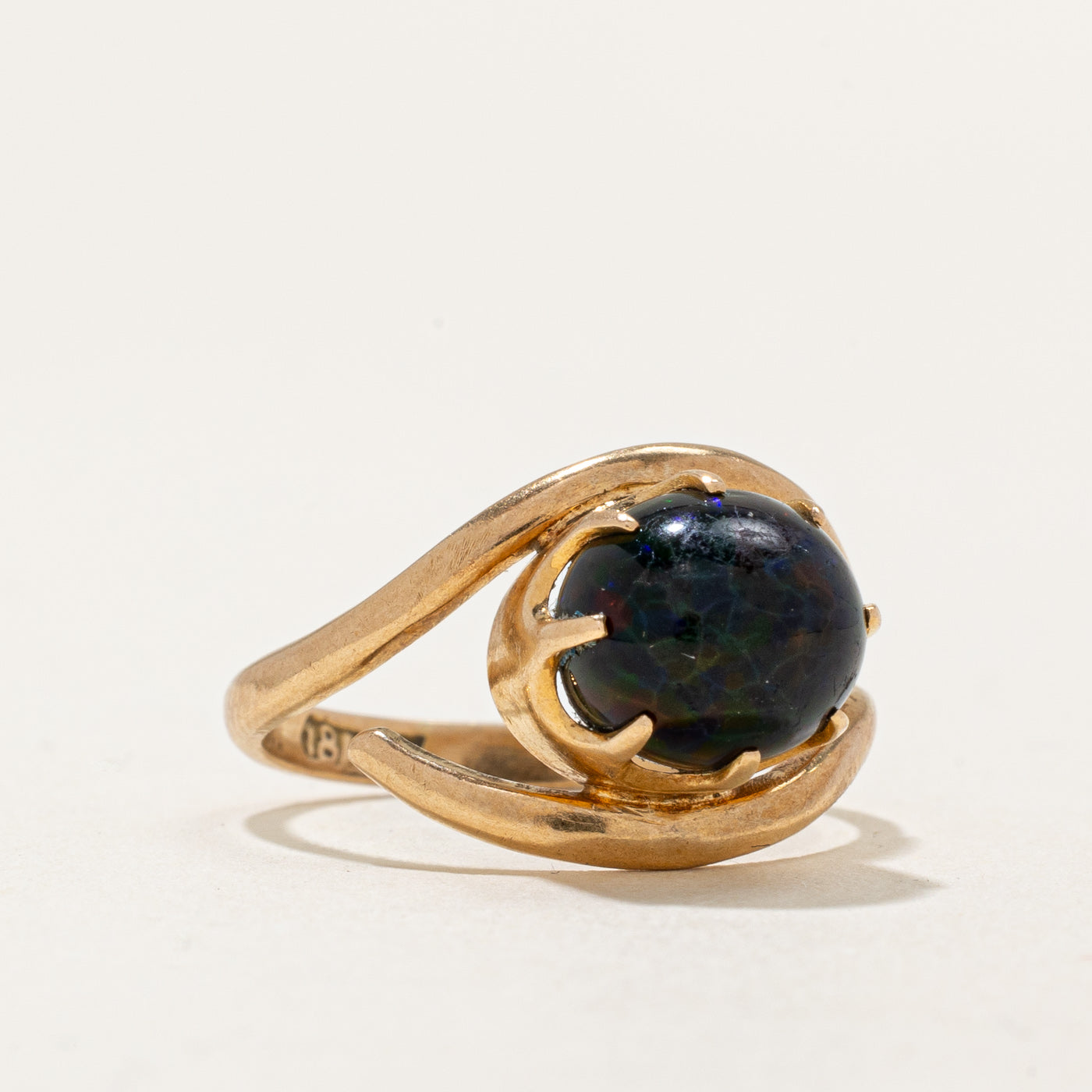 Treated Black Opal Ring | 3.20ct | SZ 7.25 |