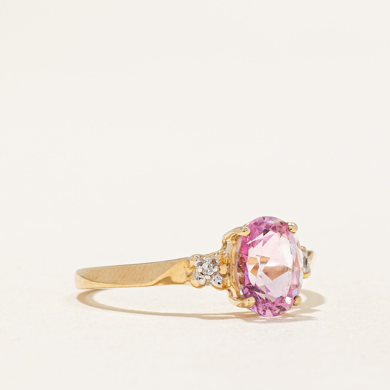 Pink Topaz & Diamond Ring | 1.60ct, 0.01ctw | SZ 7.25 |