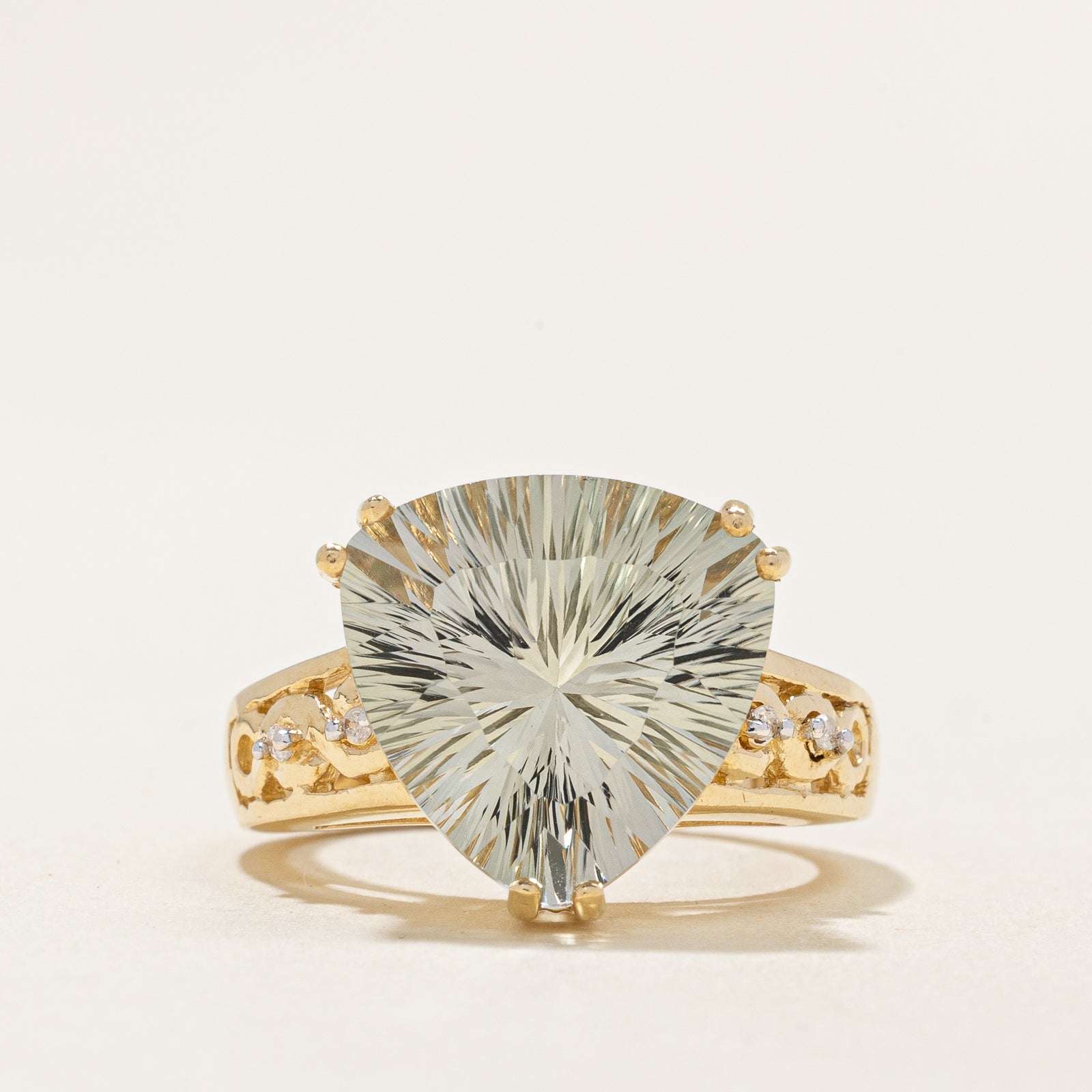 Prasiolite & Diamond Cocktail Ring | 7.00ct, 0.02ctw | SZ 7 |