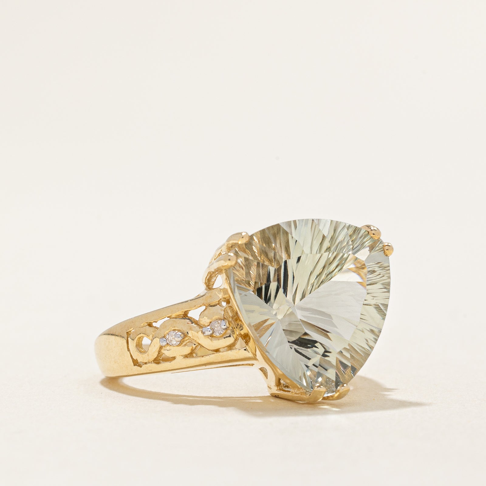 Prasiolite & Diamond Cocktail Ring | 7.00ct, 0.02ctw | SZ 7 |