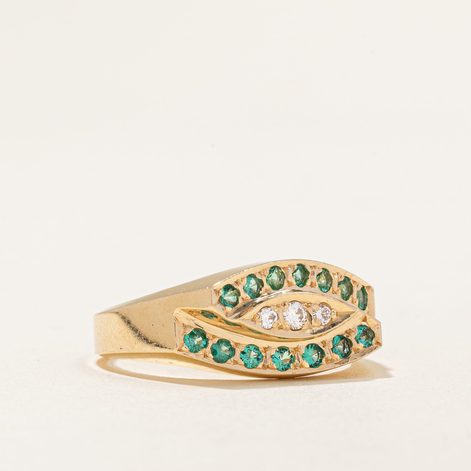 Emerald & Diamond Ring | 0.35ctw, 0.09ctw | SZ 9 |