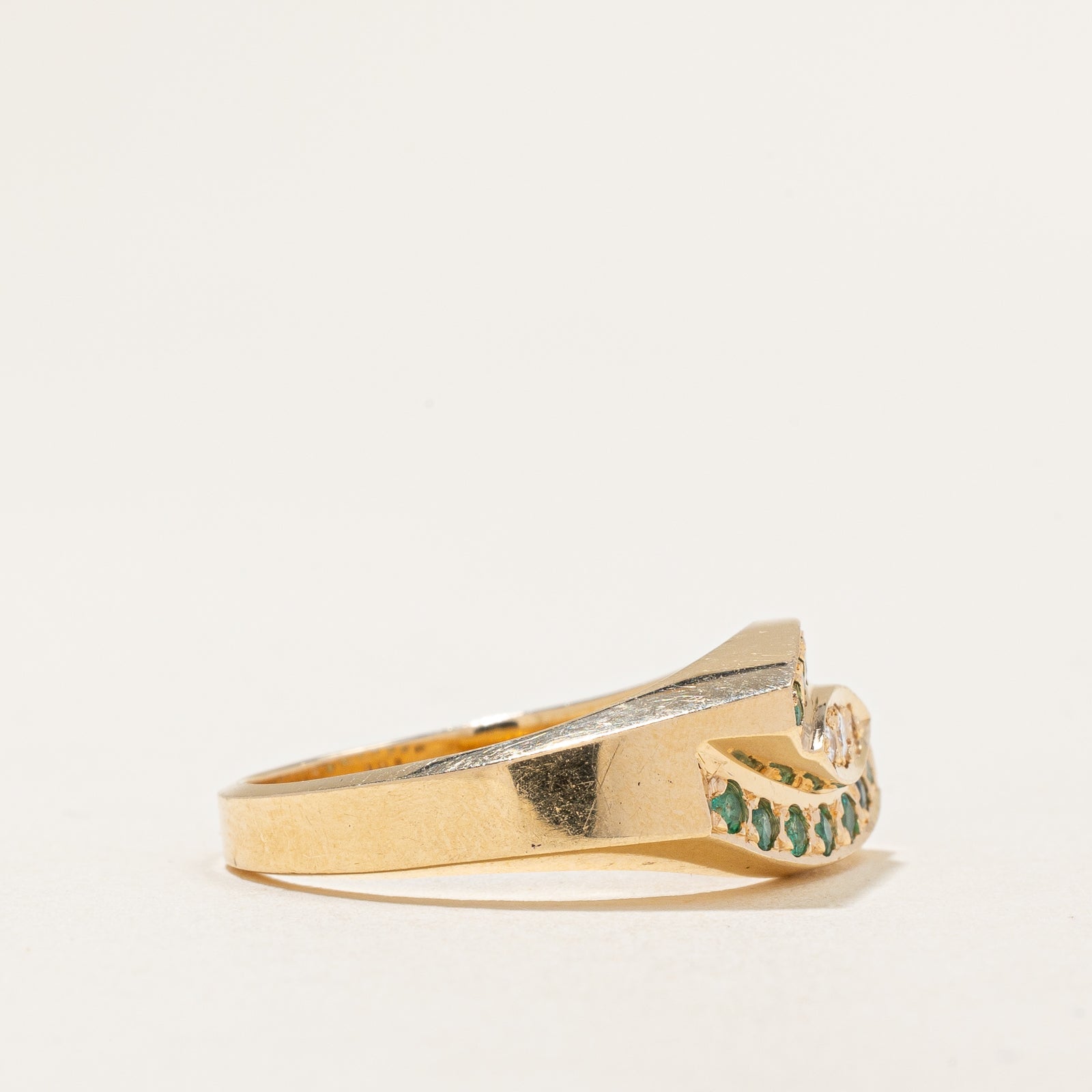 Emerald & Diamond Ring | 0.35ctw, 0.09ctw | SZ 9 |