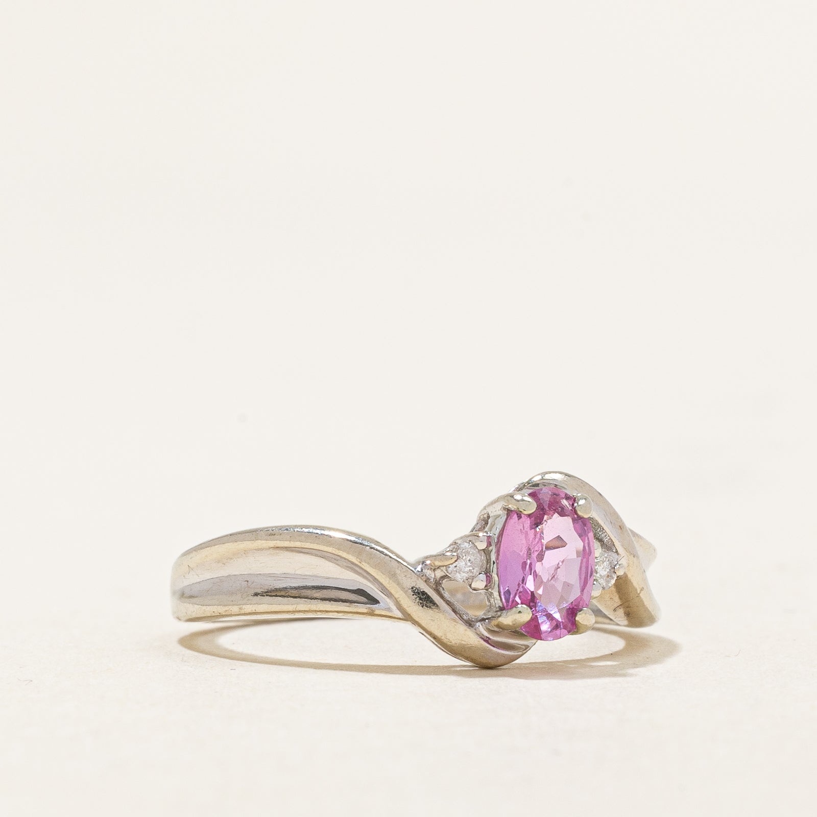 Pink Sapphire & Diamond Ring | 0.42ct, 0.02ctw | SZ 5.75 |