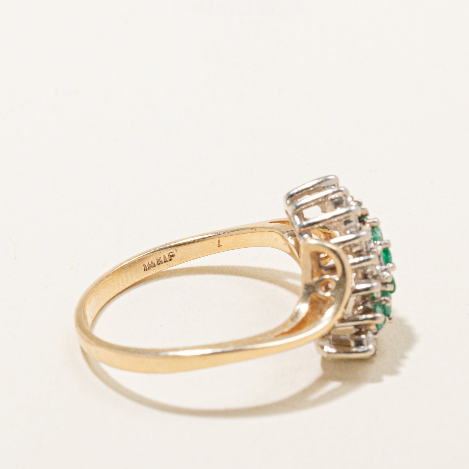 Emerald & Diamond Ring | 0.28ctw, 0.25ctw | SZ 7.75 |