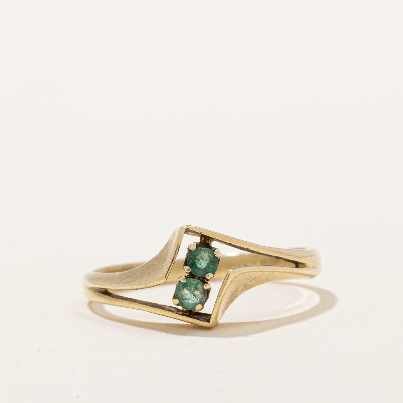 Emerald Bypass Ring | 0.10ctw | SZ 8 |