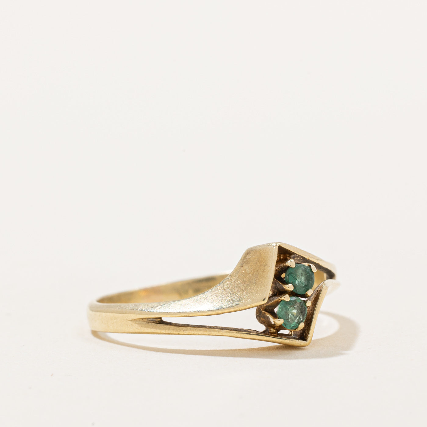 Emerald Bypass Ring | 0.10ctw | SZ 8 |