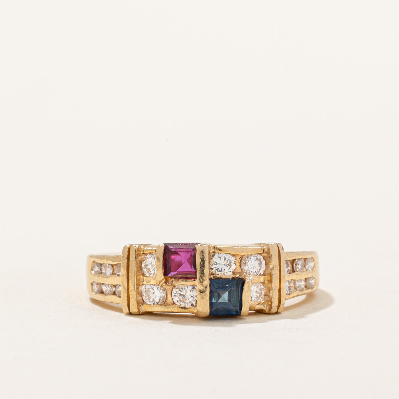 Ruby, Sapphire & Diamond Ring | 0.49ctw | SZ 6.75 |