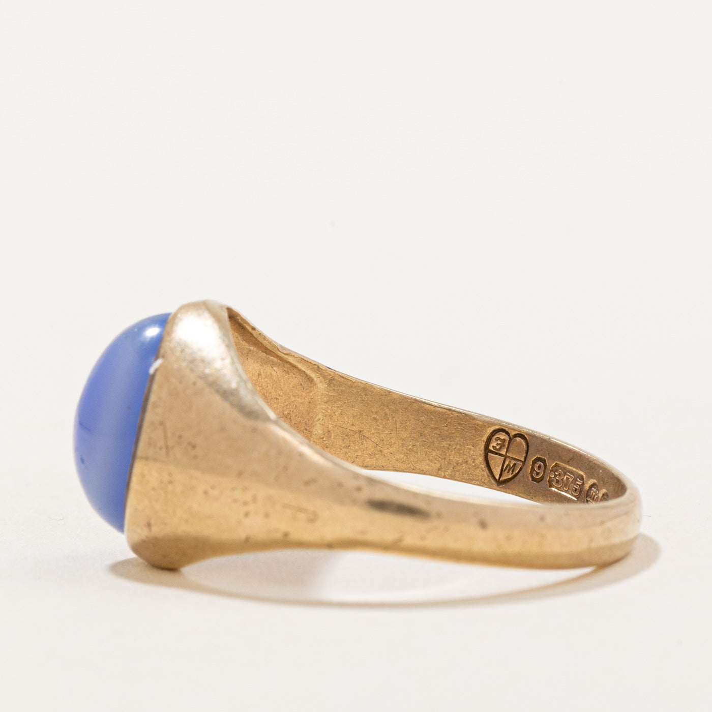 Bague cocktail en agate bleue de Londres 1967 | 2,90 ct | Taille 7,5 |