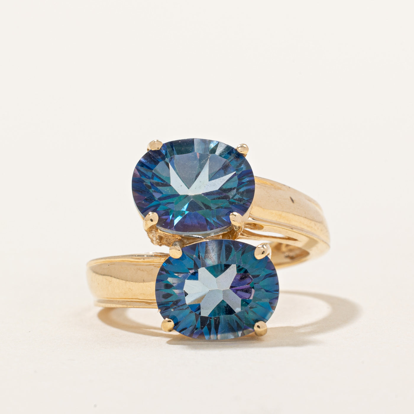 Mystic Topaz Bypass Ring | 6.00ctw | SZ 6.25 |