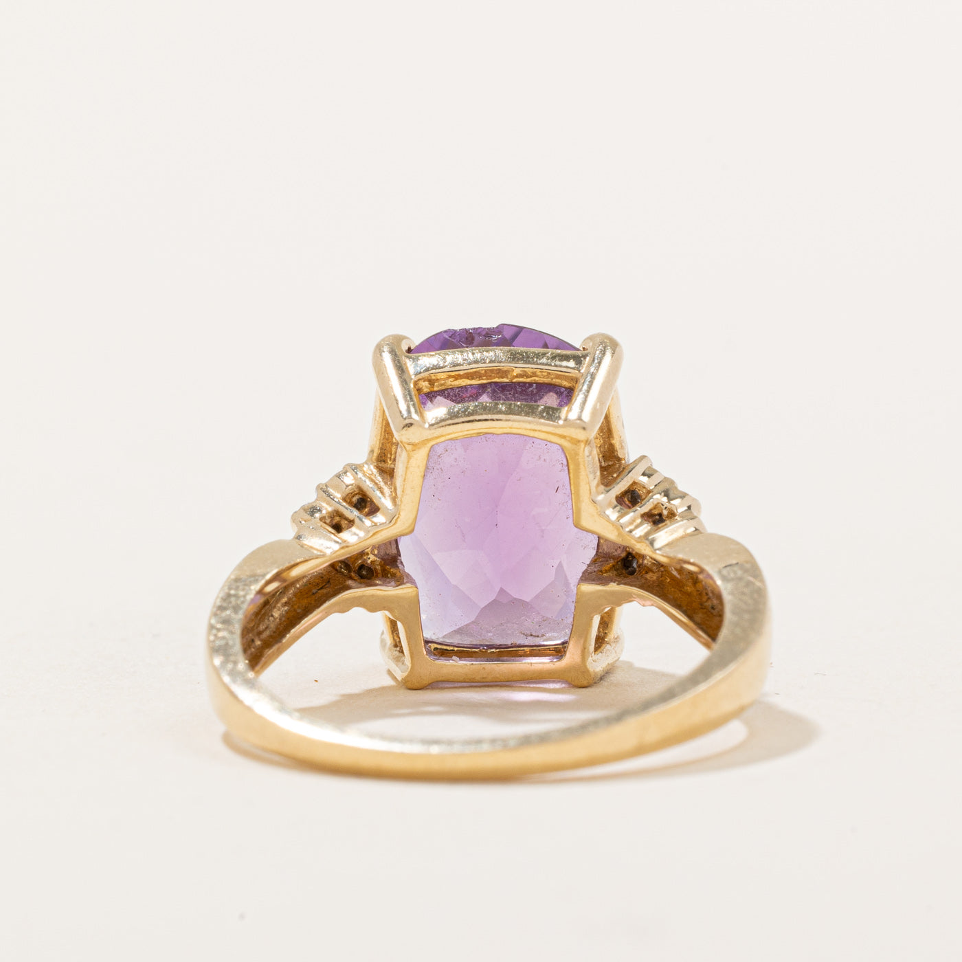 Amethyst & Diamond Cocktail Ring | 5.00ct, 0.05ctw | SZ 7 |