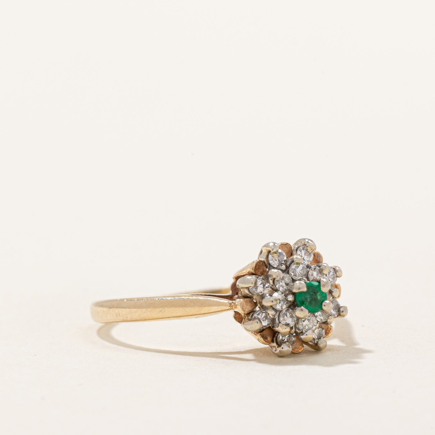 Diamond & Emerald Ring | 0.13ctw, 0.02ct | SZ 6.75 |