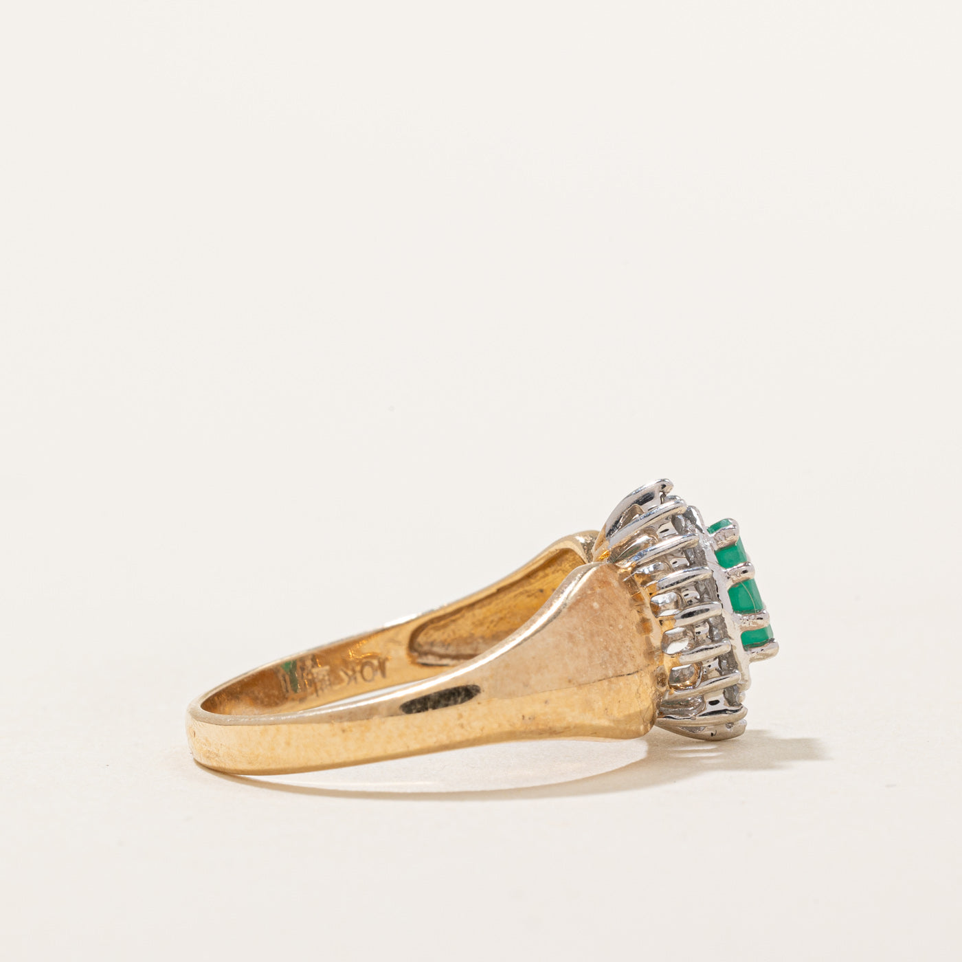 Emerald & Diamond Halo Ring | 0.20ct, 0.08ctw | SZ 6.75 |