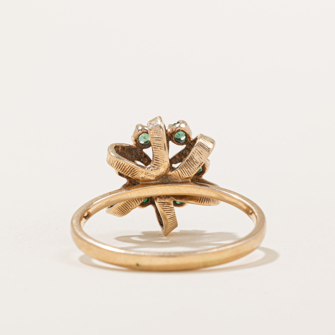Emerald & Diamond Cocktail Ring | 0.20ctw, 0.03ct | SZ 8.25 |