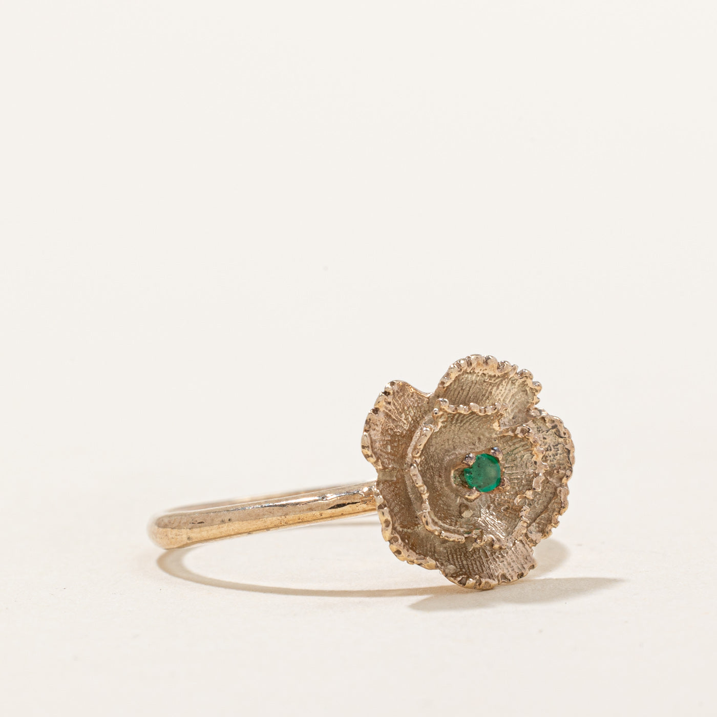 Emerald Flower Ring | 0.02ct | SZ 6 |