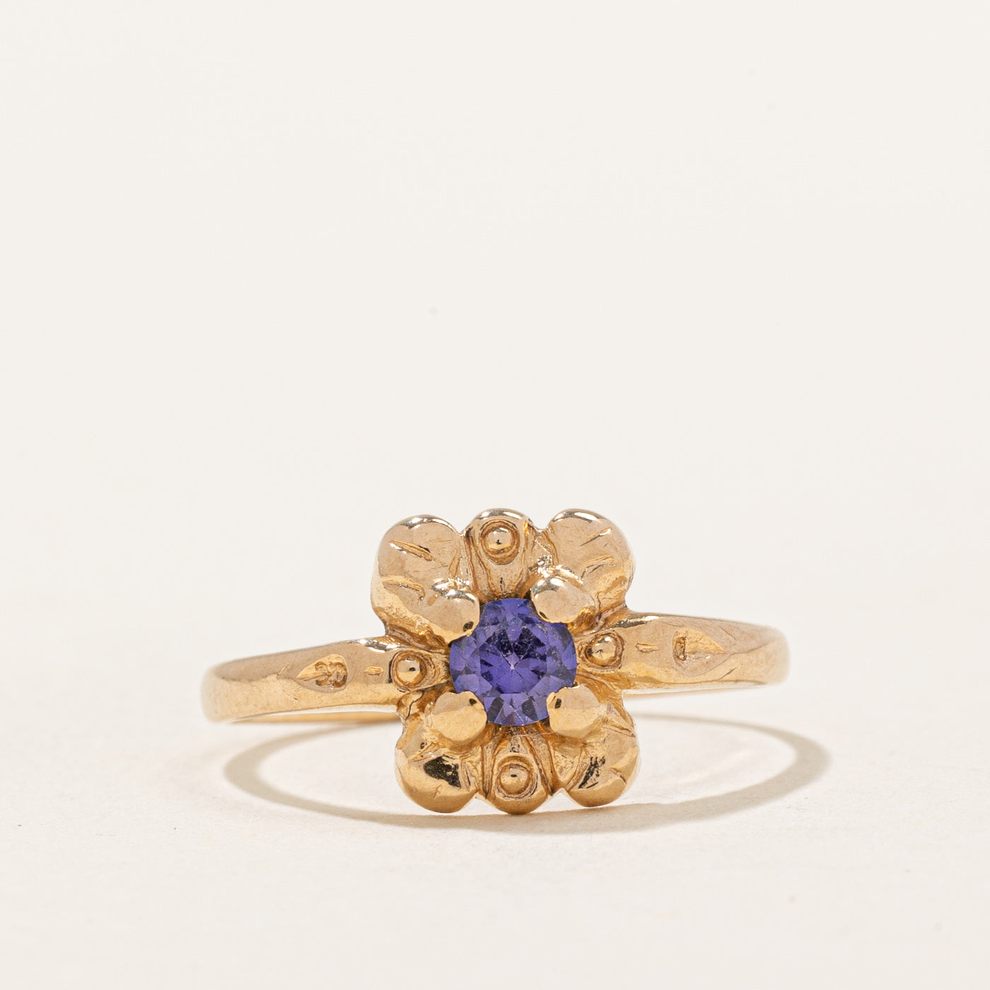 Synthetic Sapphire Ornate Ring | 0.25ct | SZ 5.25 |
