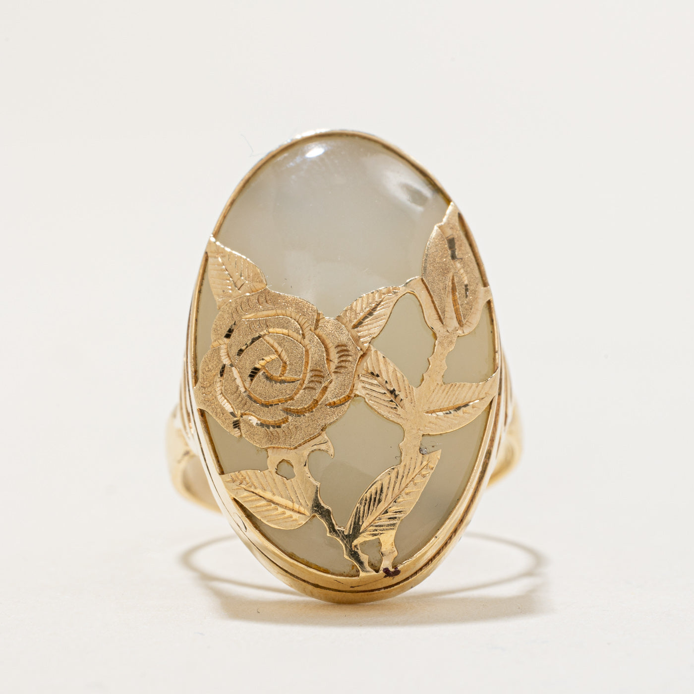 Jadeite Flower Cocktail Ring | 20.00ct | SZ 8.75 |