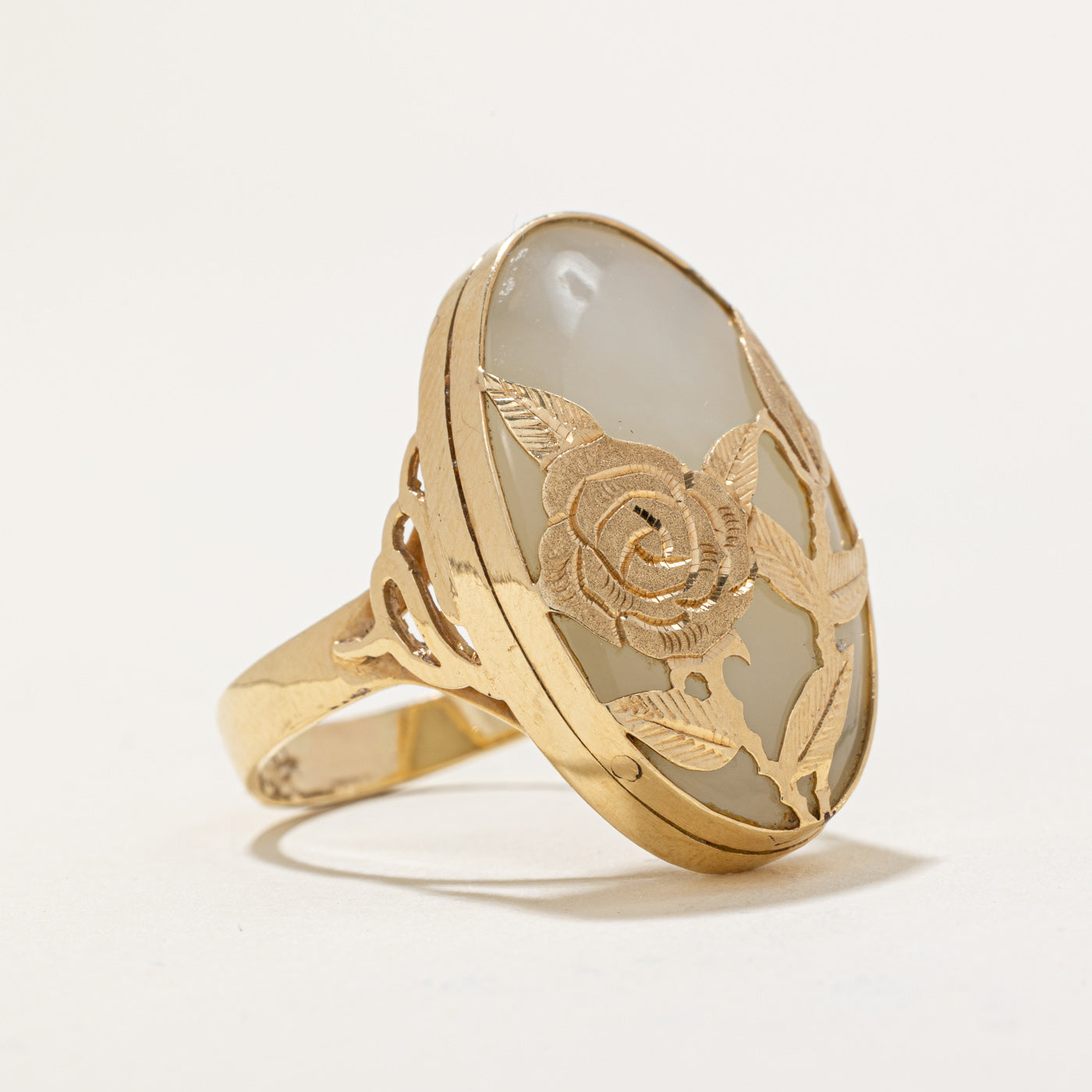 Jadeite Flower Cocktail Ring | 20.00ct | SZ 8.75 |