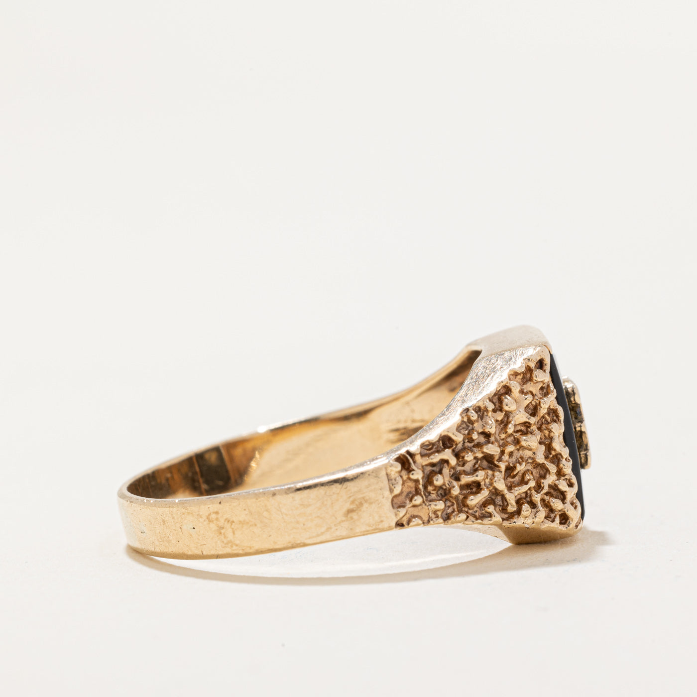Onyx 'F' Signet Ring | 1.00ct | SZ 11.25 |