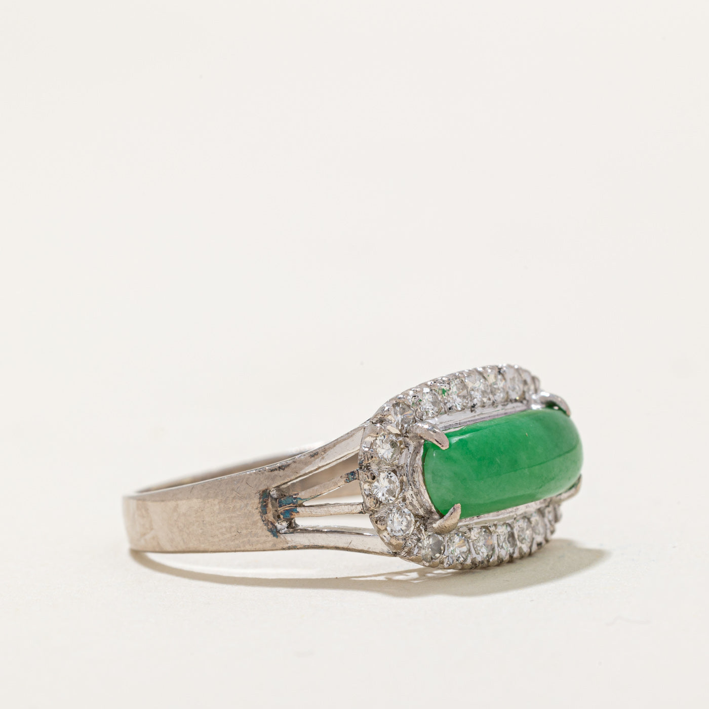 Jadeite & Diamond Ring | 1.20ct, 0.28ctw | SZ 6 |