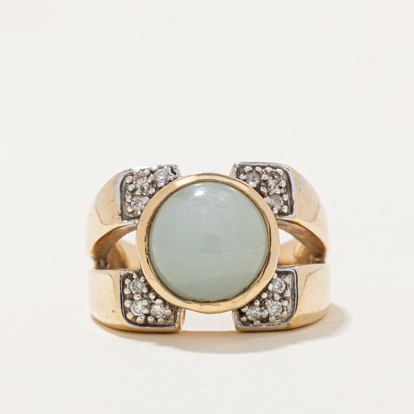 Jadeite & Diamond Cocktail Ring | 5.50ct, 0.06ctw | SZ 7 |