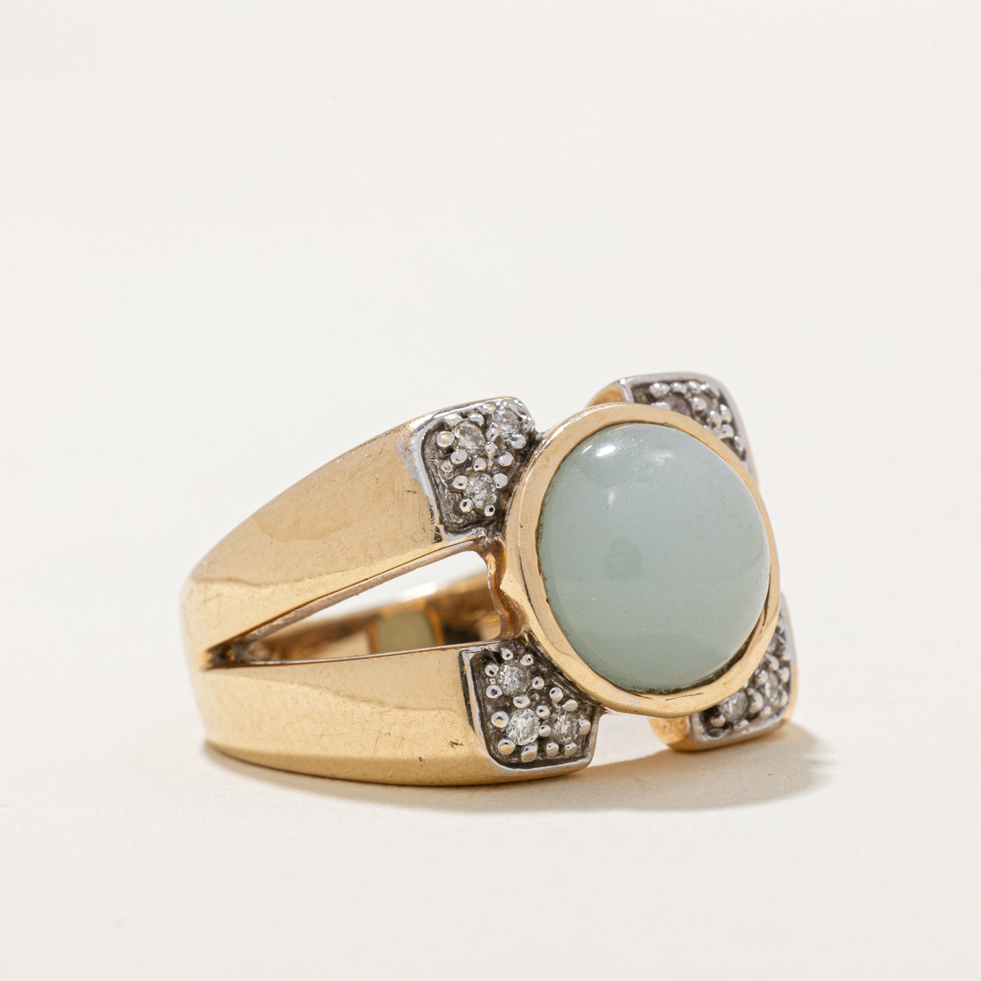Jadeite & Diamond Cocktail Ring | 5.50ct, 0.06ctw | SZ 7 |